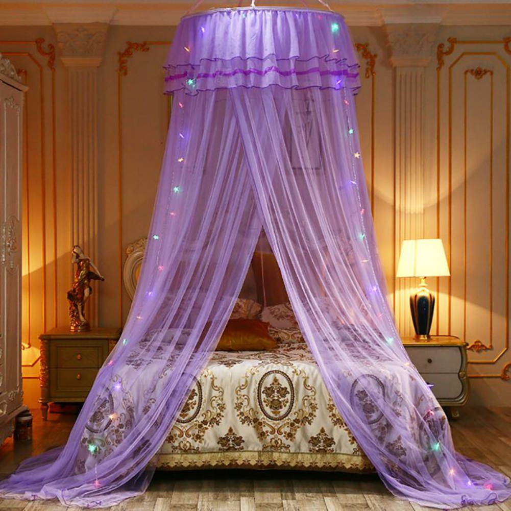 Lace Bed Mosquito Netting Mesh Canopy Princess Round Dome Bedding Net MultiColor 